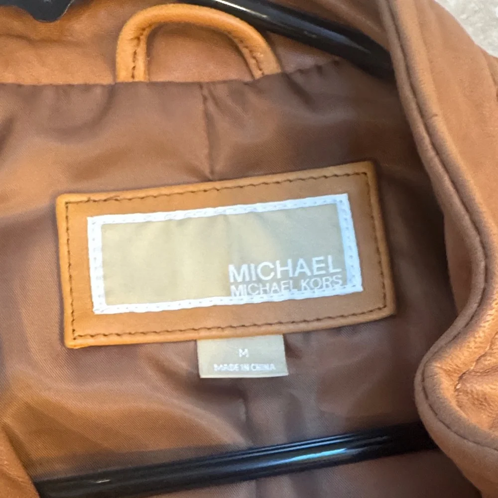 Michael Kors Brown Leather Jacket - Picture 2 of 5